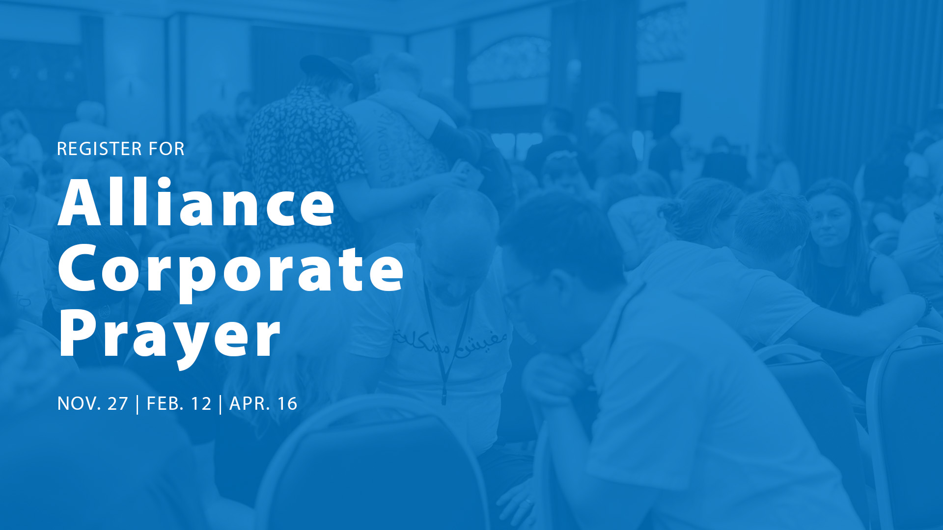 People praying in the background