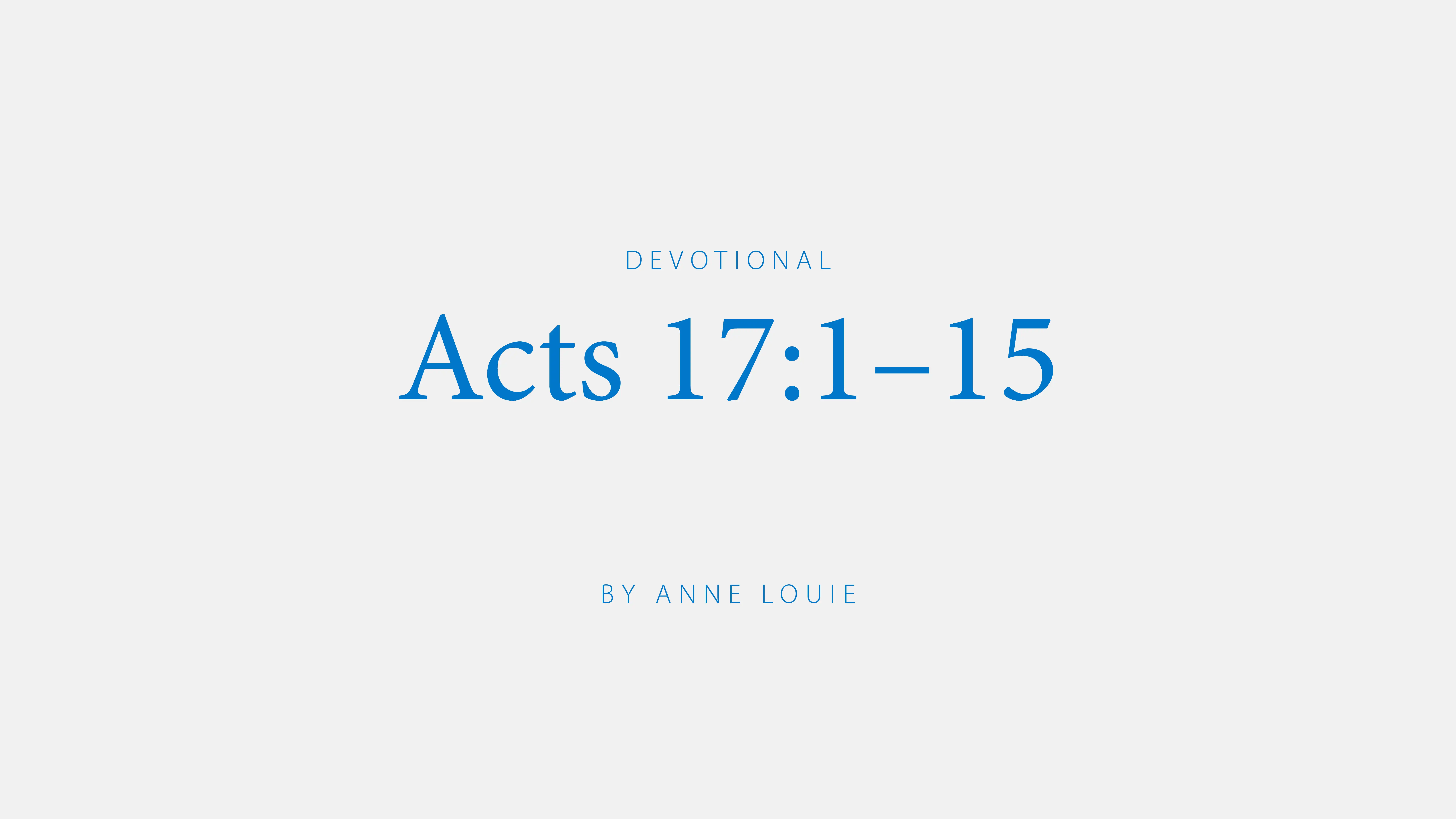Acts 17:1-15